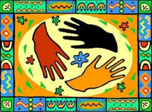 artwork of hands of different colors